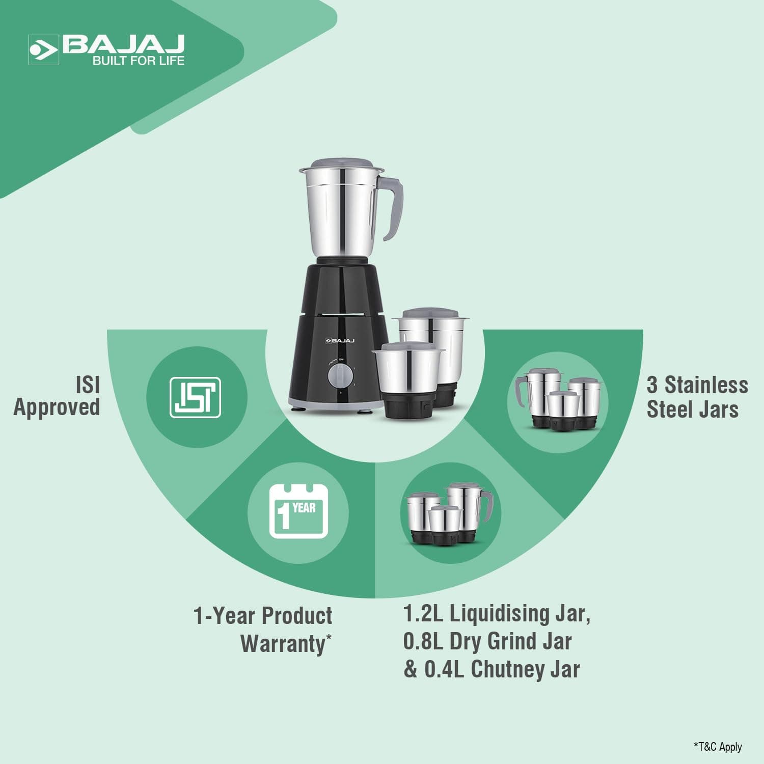 Bajaj GX-1 Mixer Grinder 500W preview 4