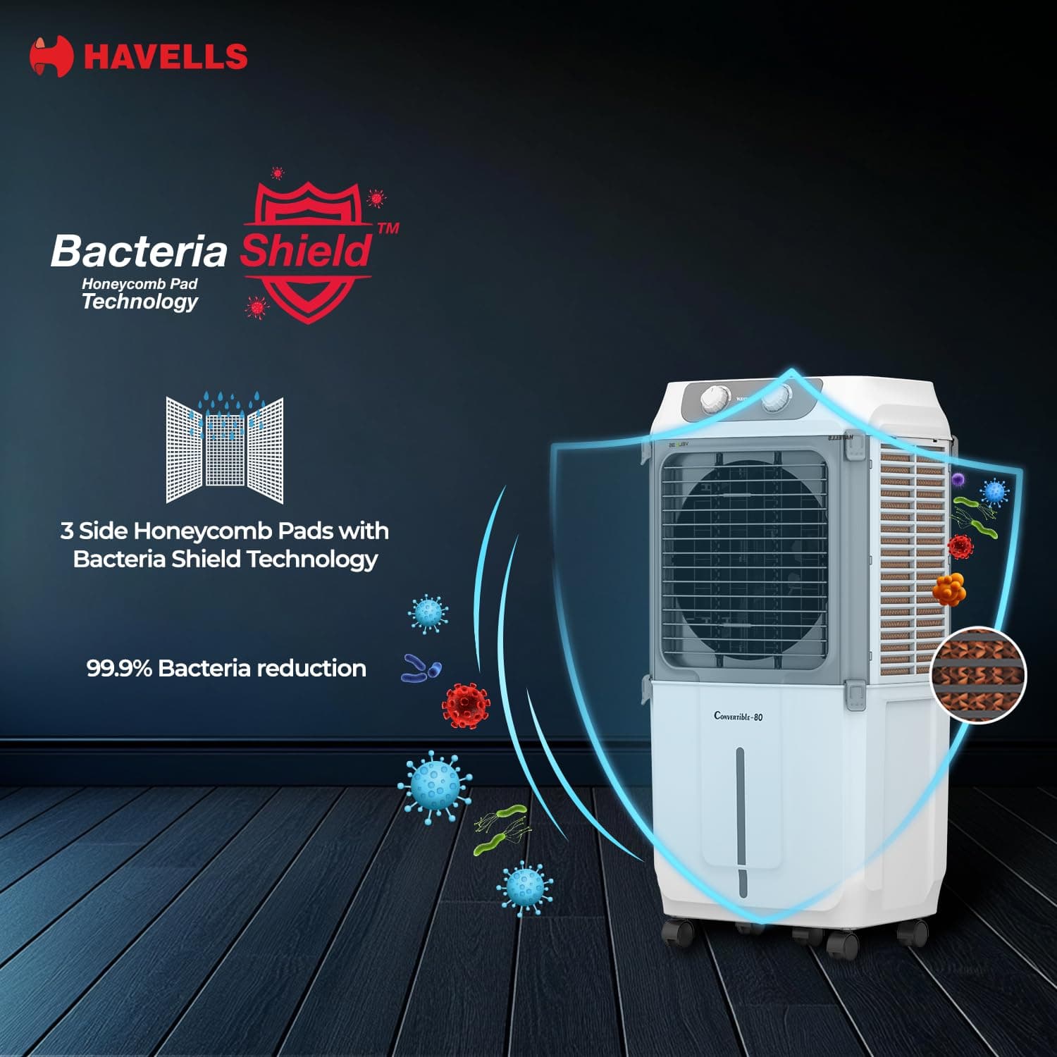 HAVELLS AIR COOLER KACE DESERT 80L WHT-GREY preview 4