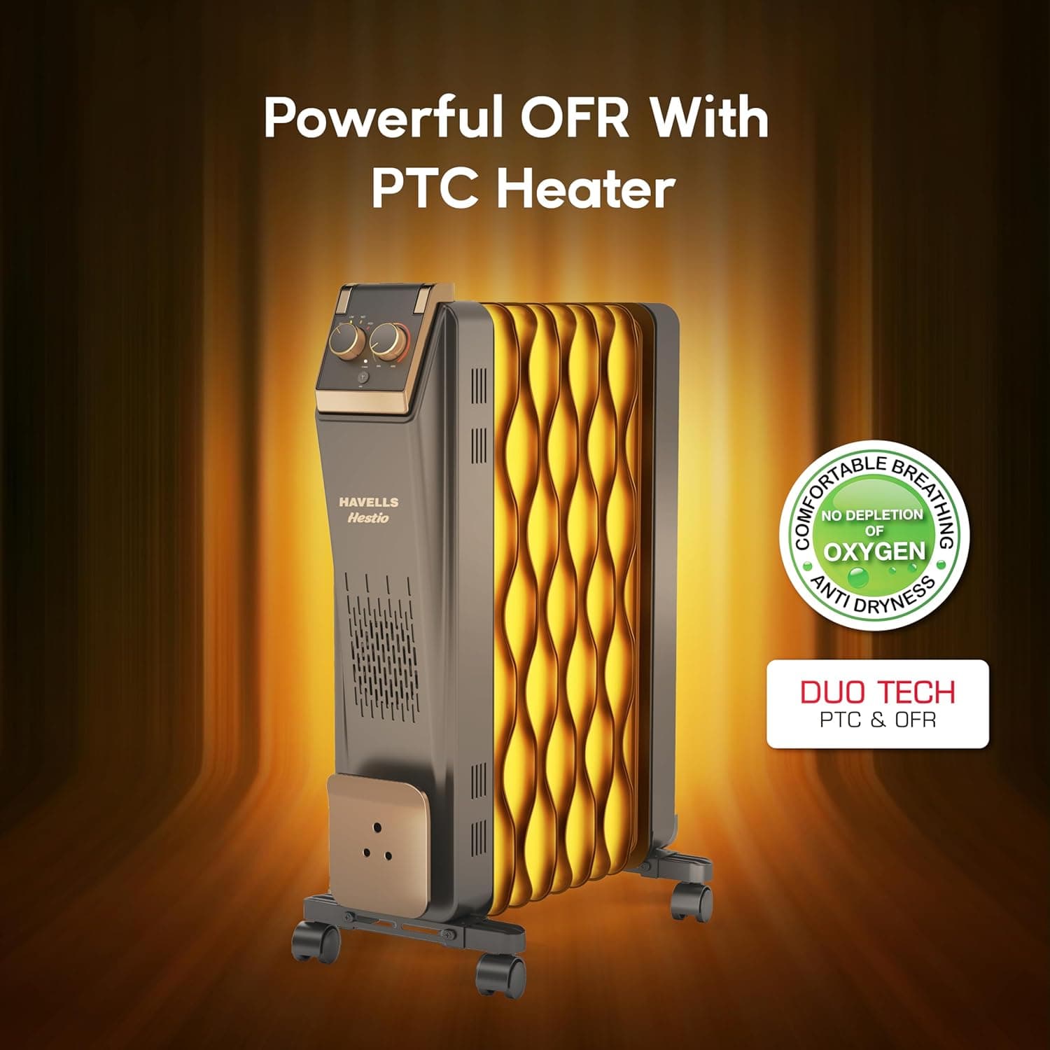 HAVELLS HEATER HESTIO BLK 9 WAVE FIN 2400W preview 6