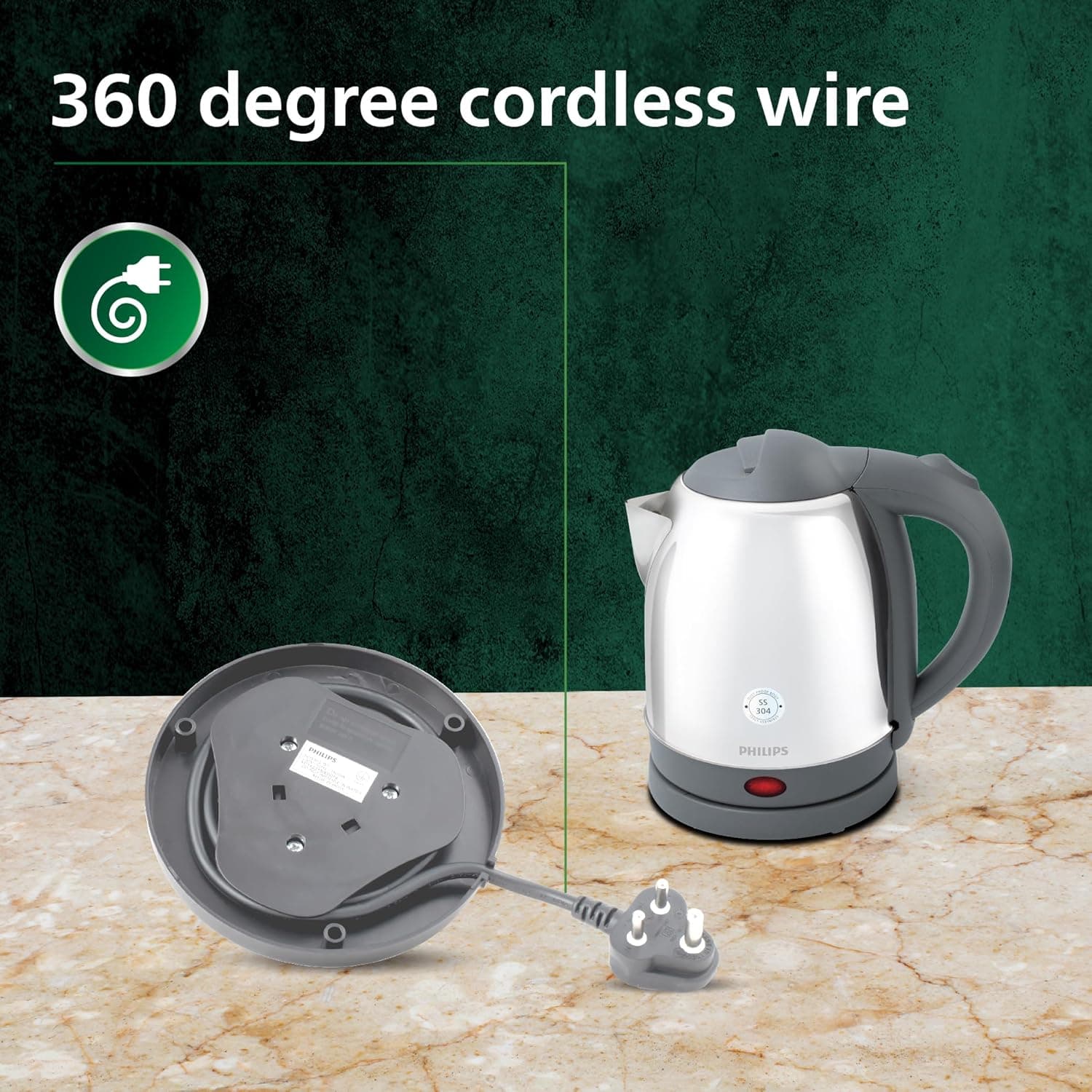 PHILIPS ELECTRIC KETTLE HD9363/02 STAINLESS STEEL preview 4