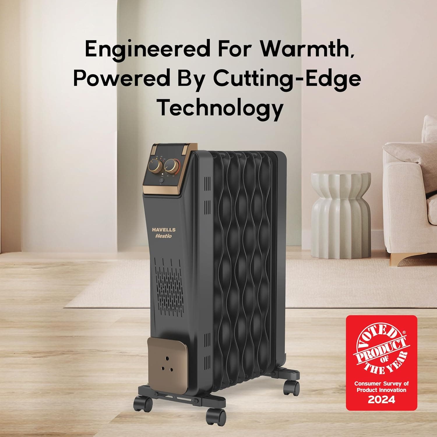 HAVELLS HEATER HESTIO BLK 9 WAVE FIN 2400W preview 2