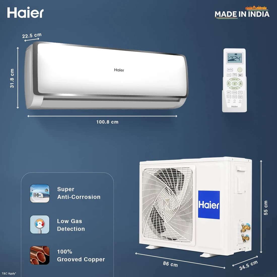 HAIER SPLIT AC 1.6T HS19T-TXS3BE FS I/D preview 6