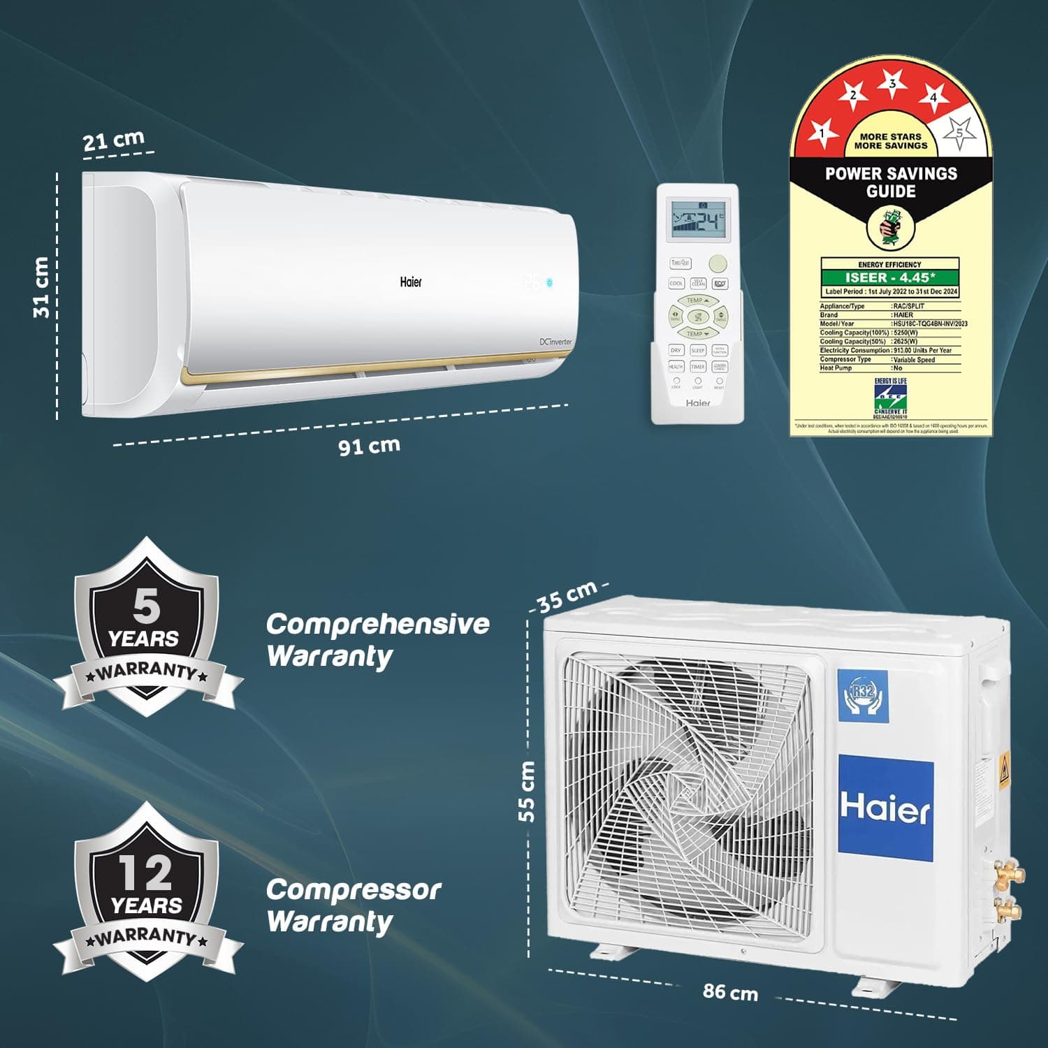 HAIER SPLIT AC 1.5T HS18C-TQG4BN-INV I/D preview 6