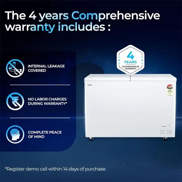 HAIER 320L 4 STAR DOUBLE DOOR DEEP FREEZER HFC-320DPW4 preview 2