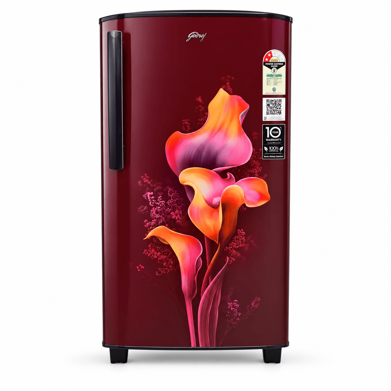 Godrej 180L 2 Star single door refrigerator with Direct Cool, Farm Fresh Crisper and Jumbo Vegetable Tray in Wine