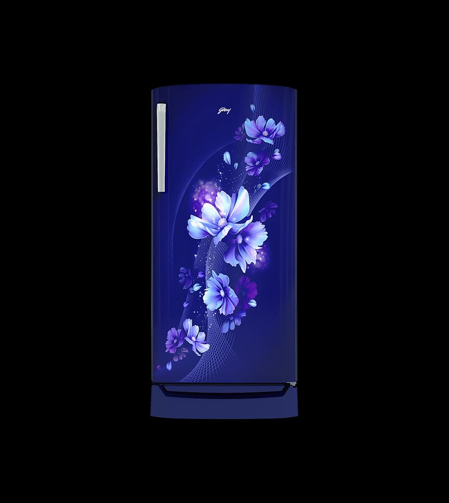 Godrej 180L 3 Star single door refrigerator with Direct Cool technology and Farm Fresh Crisper in blue