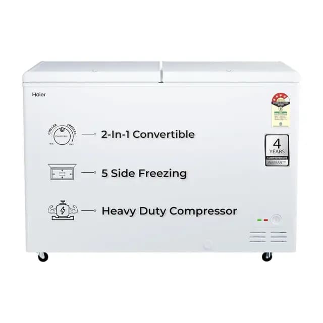 Haier 320L 4 Star double door convertible refrigerator with Twin Inverter and Multi Airflow