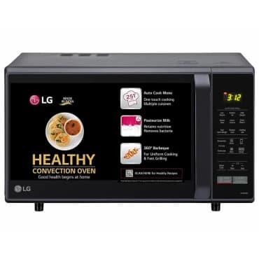 LG MC2146BG 21L convection microwave oven with 151 Auto Cook menus and Quartz Heater in glossy black