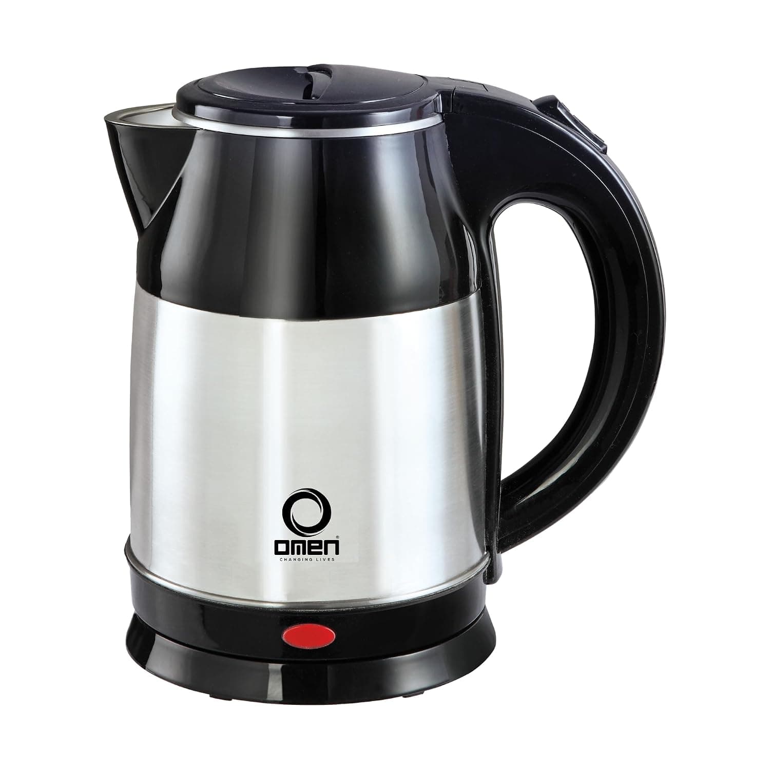Omen Insta 1.8L 1500W stainless steel electric kettle in silver