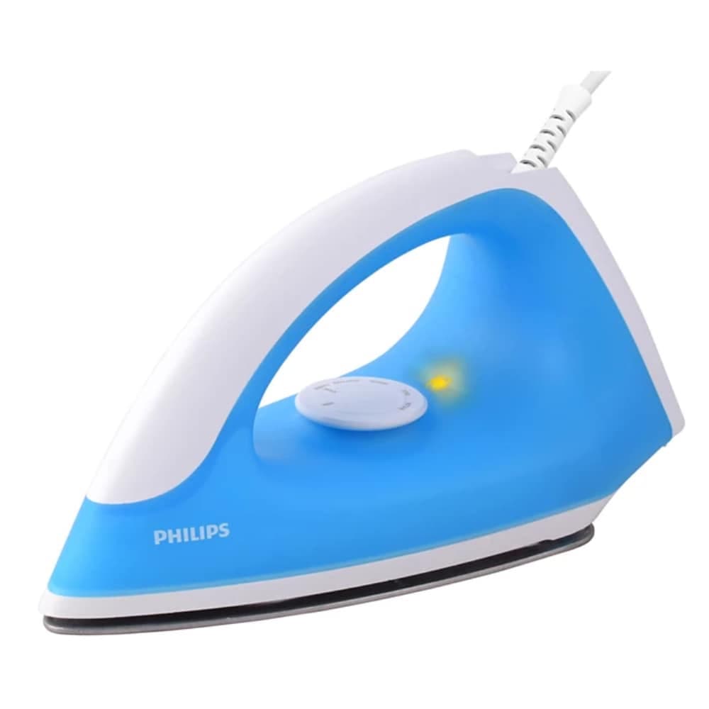 Philips GC090/20 750W dry iron with linished soleplate and precision tip in blue