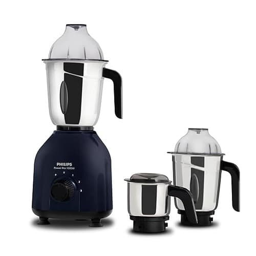 Philips HL771300 1000W PowerPro mixer grinder with 3 stainless-steel jars in Azure Blue