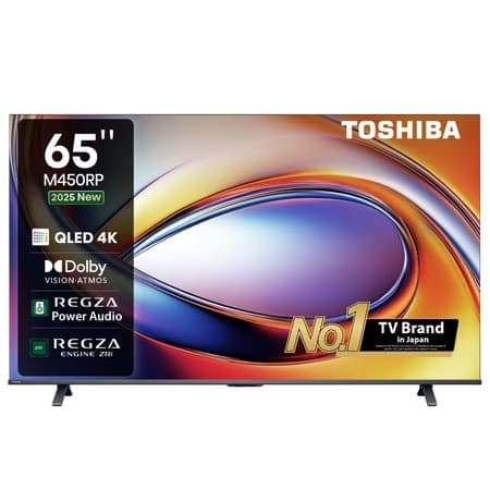 Toshiba 65M450RP 65 inch QLED 4K Smart TV with Dolby Atmos and VIDAA in Metallic Gray
