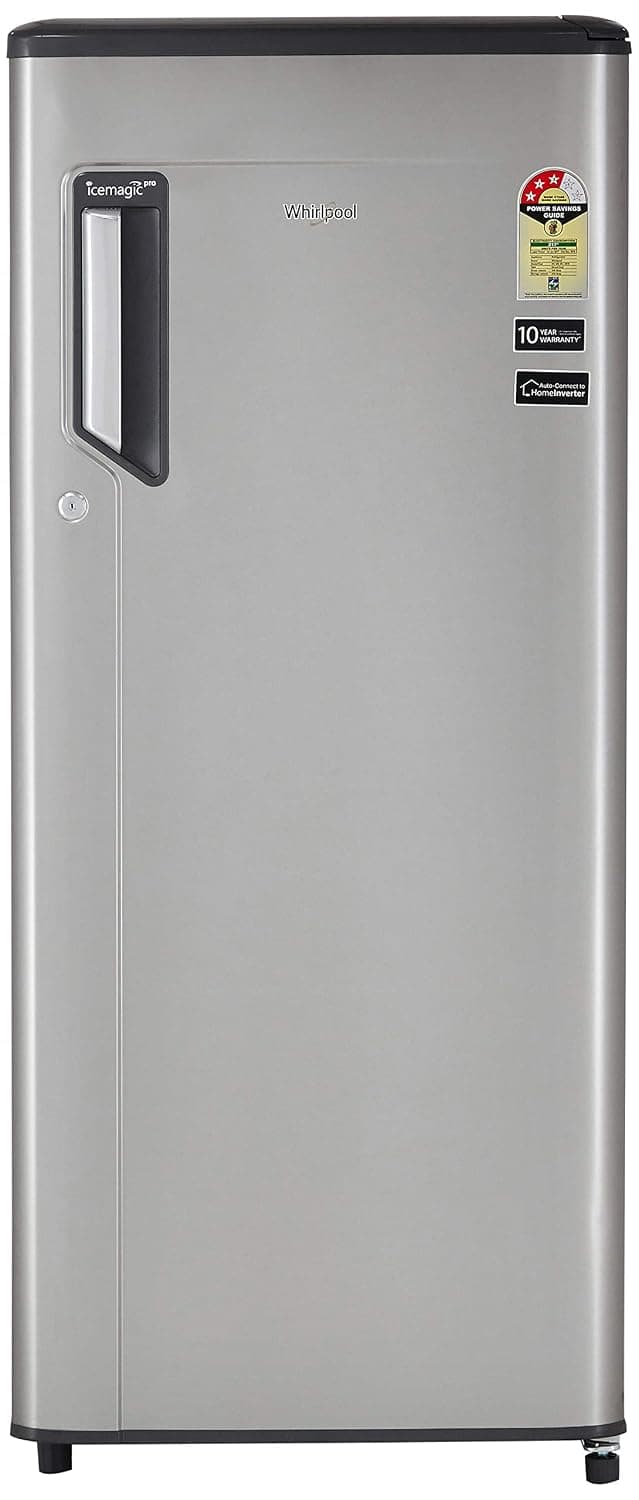 Whirlpool 245L 3 Star single door refrigerator with Direct Cool, toughened glass shelves and chiller tray